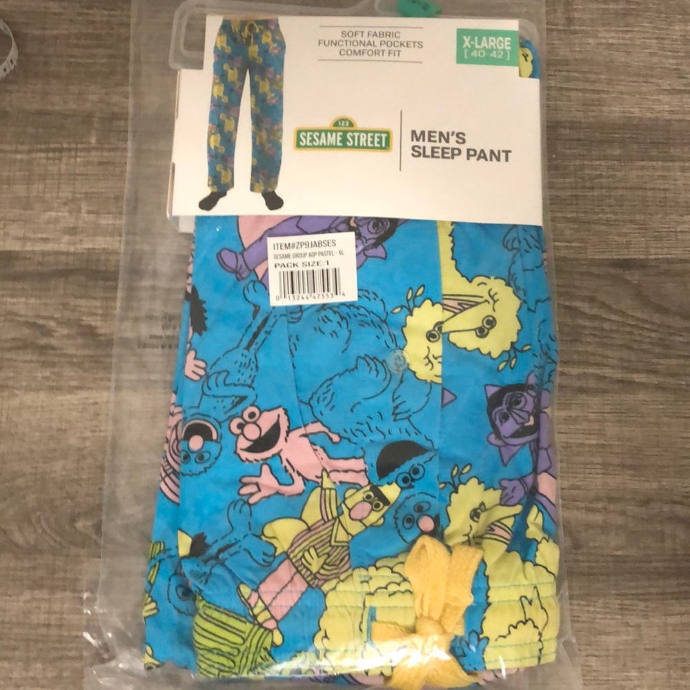 Sesame Street Men’s Sleep Lounge Pants Drawstring- Size XL 40-42